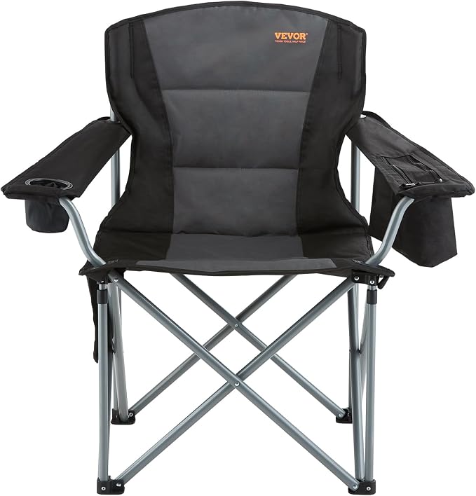 VEVOR Oversized Camping Folding Chair, Portable Heavy Duty Outdoor Quad Lumbar - Image 5