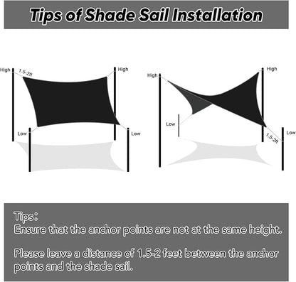 Shade&Beyond Custom Sun Shade Sail 8'x12'RectangleSun Sail Shades Patio UV - Image 6