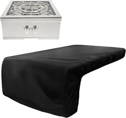 Cover for Coyote Built-in Power Burner,Heavy Duty 600D Waterproof Outdoor Grill Burner Cover with Plush Lining,24.5''L x 24''W x 14.5''H,Black