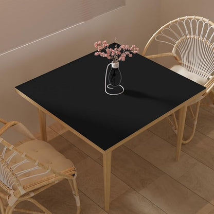 Leather Table Cover,1.8mm Thick,30x30 Inch Table Protector,Dining Table Cover,Table Cover Protector,Dining Table Protector.(Black+Black,30x30)