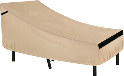NEVERLAND Waterproof Patio Lounge Chair Cover, Outdoor Chaise Lounge Covers with Heavy Duty Material, 420D Waterproof Outdoor Chairs Cover 82L x 57W x 32H inch Golden