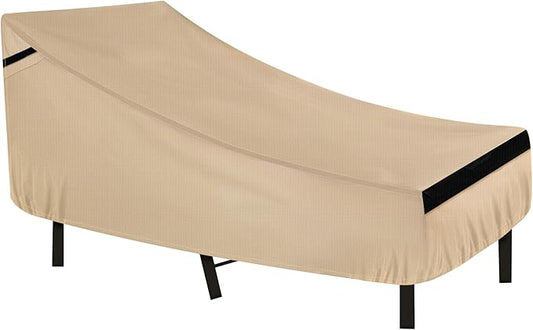 NEVERLAND Waterproof Patio Lounge Chair Cover, Outdoor Chaise Lounge Covers with Heavy Duty Material, 420D Waterproof Outdoor Chairs Cover 82L x 57W x 32H inch Golden