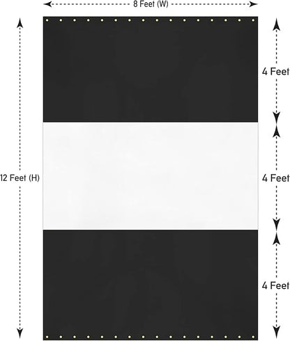 Covers & all Outdoor Clear Panel Curtain, 12 oz Vinyl Outdor Curtains for Patio, Waterproof & Weather Resistant Tarp with Brass Grommets for Pergola, Porch, Gazebos, Balcony (12' H x 8' W feet, Black)