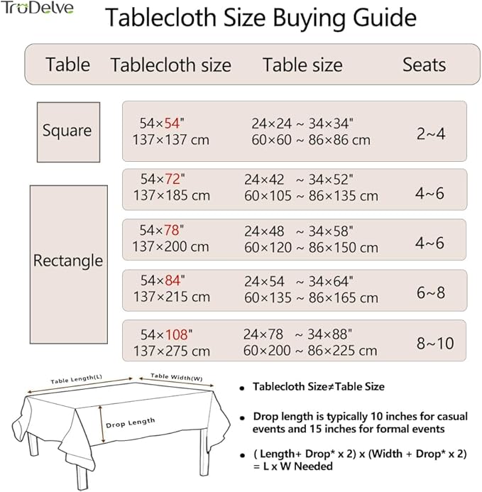 TruDelve Heavy Duty Vinyl Tablecloth Beige Plastic Table Cloth Waterproof Wipeable Oilcloth Plastic Tablecloths for Rectangle Tables (54'' x 108'', Leaves)