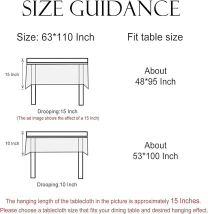 Designer Vintage Linen Extra Long Rectangle Tablecloth,William Morris Floral Soft and Durable Table Cloth,Decor Table Cover for Kitchen,Dining,Thanksgiving,Christmas,63"*110"-Athea