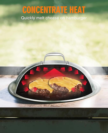 homenote Griddle Accessories for Blackstone, Commercial Grade 12 Inch Heavy Duty Melting Dome with Round Stainless Steel Smash Burger Press Perfect for Flat Top Hibachi Grill Outdoor Indoor