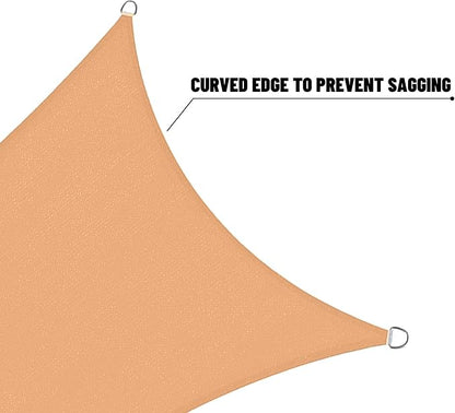 SUNNY GUARD Custom Size 20'x20'x28.3'Peach Fuzz Sun Shade Sail Right Triangle - Image 7