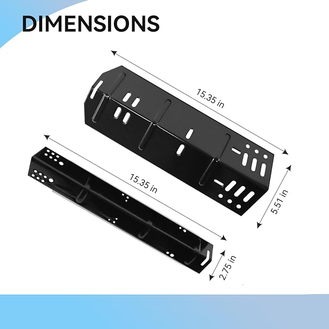 70-02-411 70-02-412 Grill Heat Plate Replacement for Dyna-Glo 5 Burner DGH485CRP, DGH474CRP, Heat Plates for Revoace GBC1793W, Dyna-Glo 4 Burner DGH450CRP Grill, Porcelain Steel Heat Plate, 5 Pack