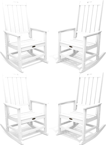 THOEOE Outdoor Rocking Chairs Set of 4, Oversized Patio Rocking Chair | HDPE by THOEOE
