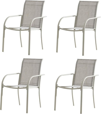 Outdoor Dining Chairs Set of 4, Stackable Patio Chairs - Image 7