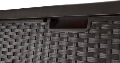 Suncast 99 Gallon Deck Garden Garage Home Wicker Resin Pool Box - Image 6