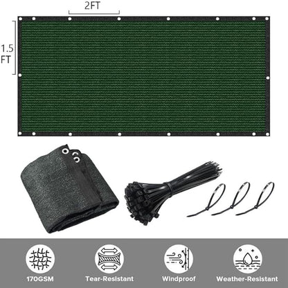 Privacy Fence Screen 3Ft X 23Ft Heavy Duty Outdoor Fencing Panels Windscreen Mesh Fabric Shade Net, 90% Visibility Blocking, Cable Zip Ties Included