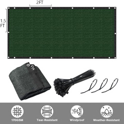 Privacy Fence Screen 4Ft X 70Ft Heavy Duty Outdoor Fencing Panels Windscreen Mesh Fabric Shade Net, 90% Visibility Blocking, Cable Zip Ties Included