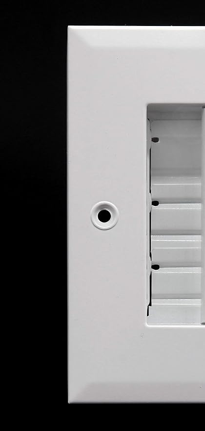 18" X 4" Adjustable AIR Supply Diffuser - HVAC Vent Cover Sidewall or Ceiling - Grille Register - High Airflow - White [Outer Dimensions: 19.75"w X 5.75"h]