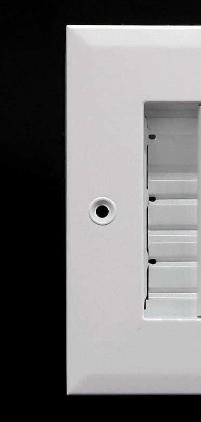 24" X 20" Adjustable AIR Supply Diffuser - HVAC Vent Cover Sidewall or Ceiling - Grille Register - High Airflow - White [Outer Dimensions: 25.75"w X 21.75"h]