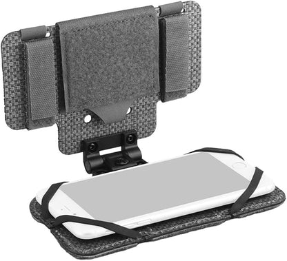Let Me Be Airsoft Plate Carrier Molle Phone Carrier Outdoor Lightweight Navigation Board，Wide Angle Foldable Phone Holder Chest Rig Hovering Mount Tactical Vest Accessory (Wolf Gray)