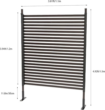 Metal Outdoor Privacy Screen,Freestanding Outdoor Divider Decorative Privacy Fence Screen,Freestanding Decorative Privacy Screen for Balcony Patio (110 * 150cm)