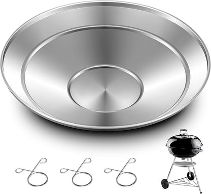 1 Pcs 13-1/2" Diameter Ash Catcher Pan Ash Pan for Charcoal Grill Compatible with Weber for Grill Replacement Parts