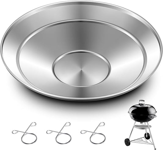 1 Pcs 13-1/2" Diameter Ash Catcher Pan Ash Pan for Charcoal Grill Compatible with Weber for Grill Replacement Parts