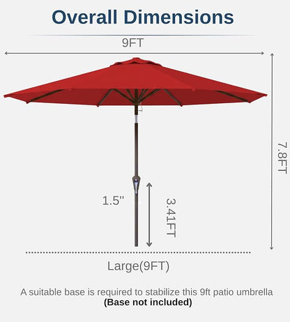 9FT Auto-Tilt Patio Umbrella|Outdoor Market Table Umbrella - Image 7