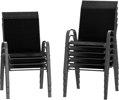 Amopatio Patio Chairs Set of 8, Outdoor Stackable Dining Chairs by Amopatio