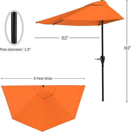 Pure Garden Half Round Patio Umbrella - Image 3