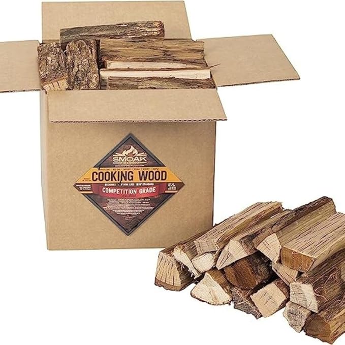 Smoak Firewood Cooking Wood Mini Splits - USDA Certified Kiln Dried (8in Pieces, 25-30lbs) White Oak for Pizza Oven, Grilling, Smoking Wood