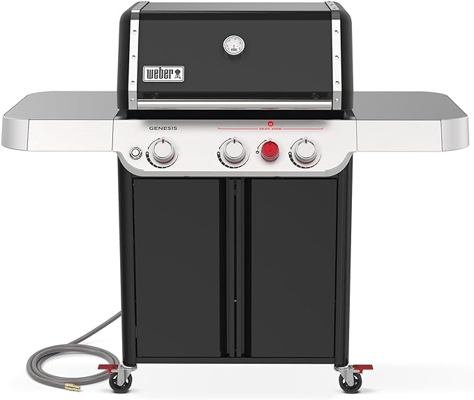 Weber Genesis E-325 Natural Gas Grill for Outdoor Cooking, 3 Burners, Black