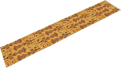 Egyptian Table Runner, Rustic Egypt Mythology Pharaohs African Hieroglyphs Old Alphabetic Table Runner for Kitchen Dining Room Farmhouse Party Banquet 13x120in