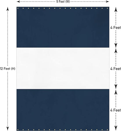 Covers & All Outdoor Clear Panel Curtain, 12 oz Vinyl Outdoor Curtains for Patio, Weather Resistant Waterproof Tarp with Brass Grommets for Pergola, Porch, Gazebos, Balcony (12'H x 9'W Feet, Blue)