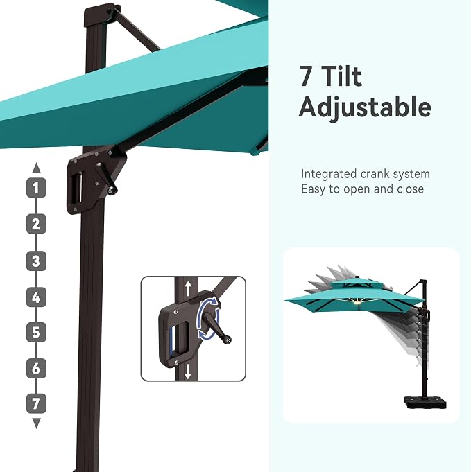 9' X 12' Cantilever Patio Outdoor Umbrella - Image 7