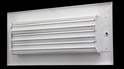 HVAC Premium 24" X 10" Adjustable AIR Supply Diffuser - HVAC Vent Cover Sidewall or Ceiling - Grille Register - High Airflow - White [Outer Dimensions: 25.75"w X 11.75"h]
