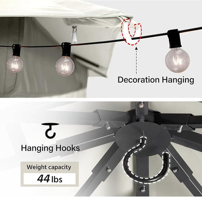 12'x12' Outdoor Gazebo, Metal Frame Heavy Duty Patio Canopy Tent Shelter - Image 8