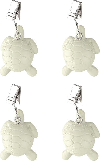 TwoFish Home Set of 4 Turtle Resin Table Cover Tablecloth Weights Clips Turtle Style Handicraft Tablecloth Clips Set of 4