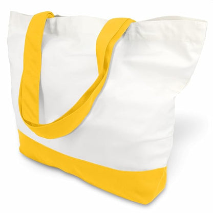 TOPDesign 1-Pack Super Strong Large 12oz Cotton Canvas Tote Bag, Reusable Grocery Shopping Cloth Bag, Fashionable Two-Tone Tote for Crafts, DIY Your Creative Designs