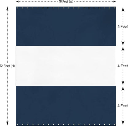 Covers & all Outdoor Clear Panel Curtain, 12 oz Vinyl Outdor Curtains for Patio, Waterproof & Weather Resistant Tarp with Brass Grommets for Pergola, Porch, Gazebos, Balcony (12' H x 10' W feet, Blue)