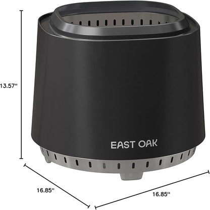EAST OAK Camber Smokeless Fire Pit 17'', Stainless Steel Fire Pits for Outside Wood Burning Portable Small Fire Pit with Poker, Stand & Removable Ash Pan Bonfire Pit for Patio, Pitch Charcoal