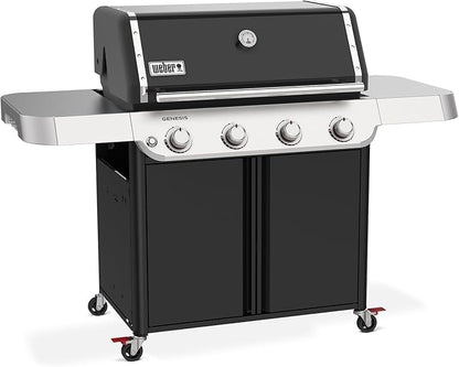 Weber Genesis E-415 Liquid Propane Gas Grill for Outdoor Grilling, 4 Burners, Black