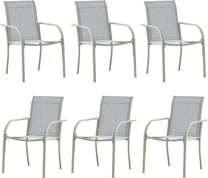 Outdoor Dining Chairs Set of 6, Stackable Patio Chairs by Seekverse