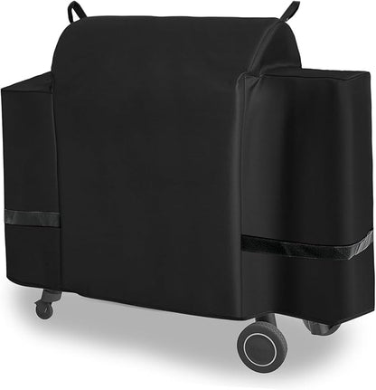 Outdoor 600D Heavy Duty Grill Cover for Traeger Ironwood 885 Series,Full-Length ironwood 885 Grill Cover Accessory Waterproof Pellet Cover for traeger grill cover ironwood 885 Accessories BAC513,Black