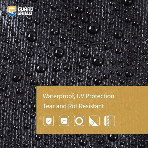 GUARD SHIELD Tarps Heavy Duty Waterproof 12x16 Feet Black Poly Tarp Cover Outdoor Thick UV Resistant Tarpaulin with Grommets 10mil