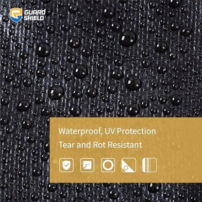 GUARD SHIELD Tarps Heavy Duty Waterproof 10x20 Feet Black Poly Tarp Cover Outdoor Thick UV Resistant Tarpaulin with Grommets 10mil