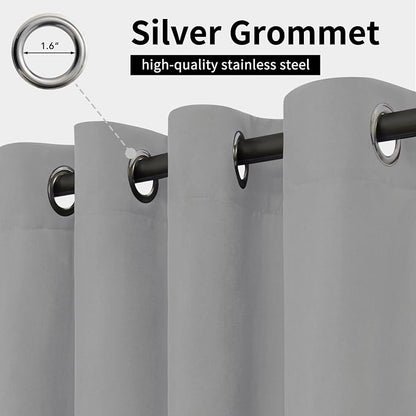 Easy-Going Outdoor Curtains for Patio 2 Panels, 54x84 inch, Light Grey | - Image 2