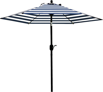 Sunnyglade 7.5' Patio Umbrella Outdoor Tilt Umbrella Blue/White Stripe | Market by Sunnyglade