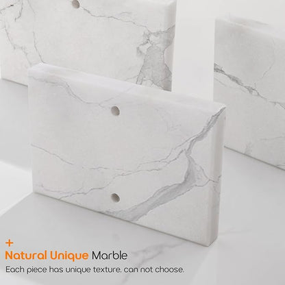 Free Standing Towel Racks Matte Black 2-Tier Towel Holder for Bathroom Floor Stand with Heavy Marble Base Thicken Steady Design Stainless Steel AN7001MB