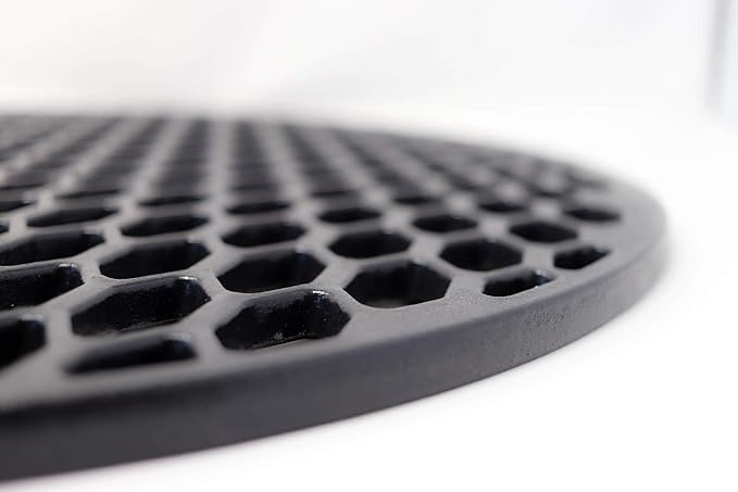 Aura outdoor products Cast Iron Grill Grate for 22 Inch Weber Kettle Grill - Works Great on The Weber Kettle, Weber Performer, Barrel Grills, Recteq Bullseye - Better Sear Marks