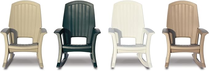 Rockaway Heavy Duty All Weather Patio or Deck Rocking Chair, Tan | Polyethylene - Image 5