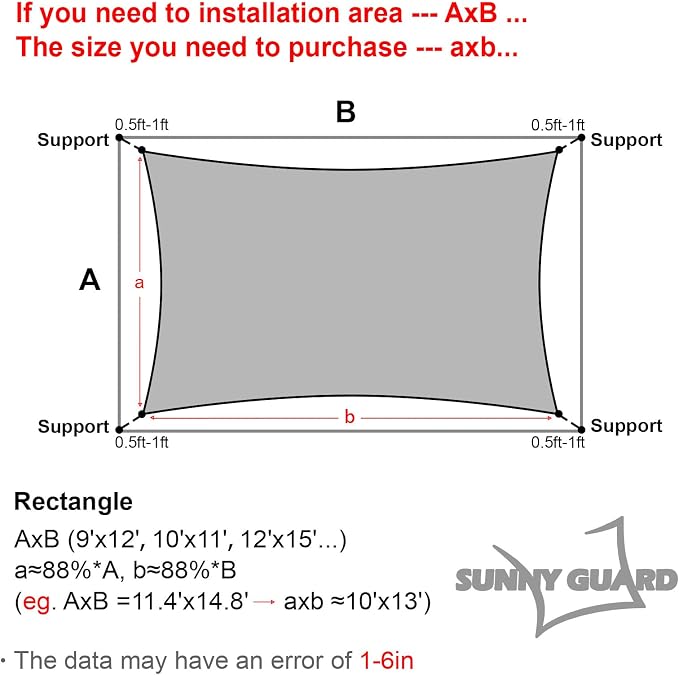 SUNNY GUARD Custom Size 12'x18' Rectangle Brown UV Block Sunshade - Image 2