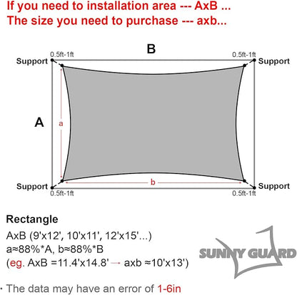 SUNNY GUARD Custom Size 16'x32' Rectangle Sand UV Block Sunshade - Image 2
