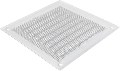 Square Ventilation Grille / 5" x 5" Inch Inside Measurement/White Metal Air Vent Louver - Inside/Outside use / 6.5" x 6.5" Inch Outer Measurement